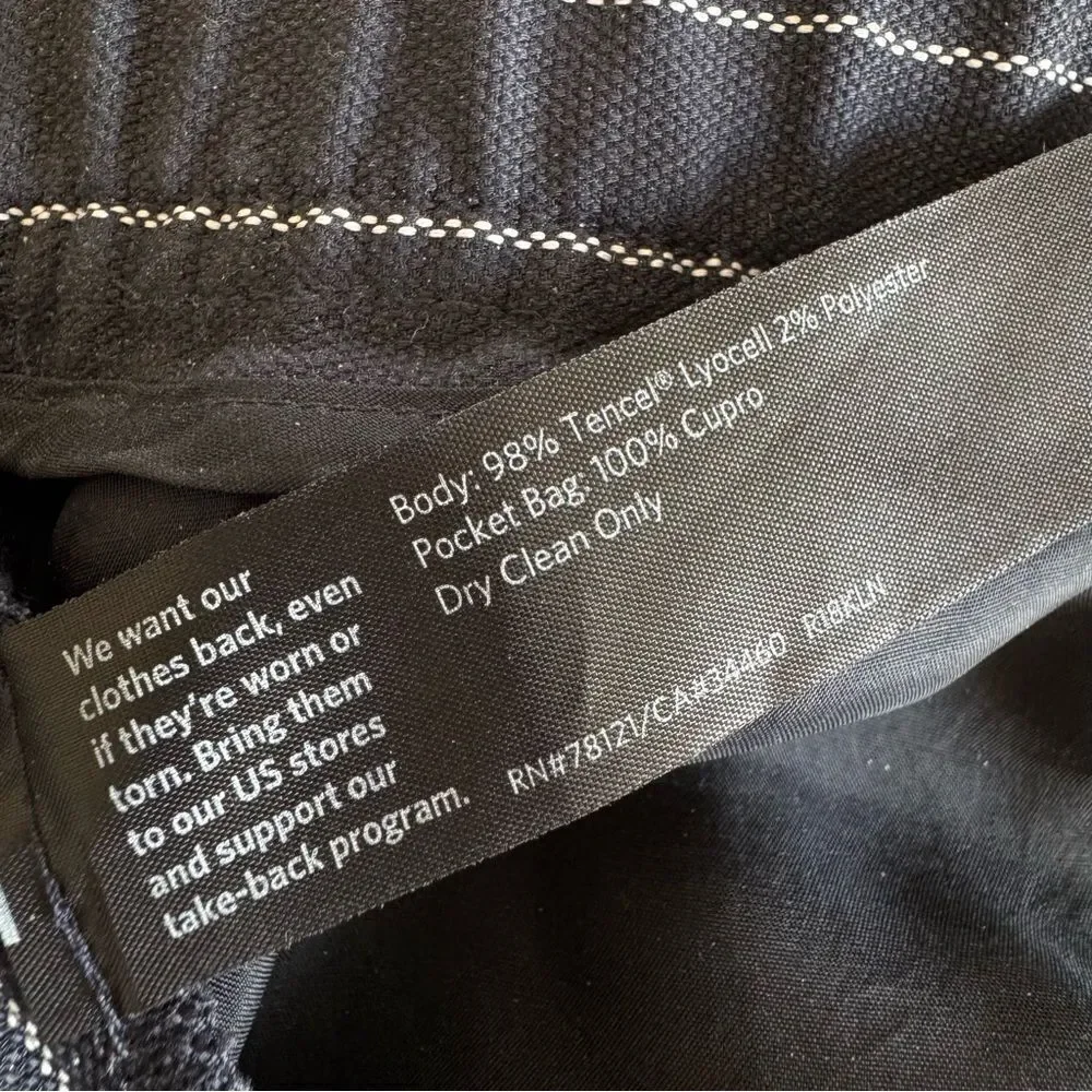 NEW Eileen Fisher Navy Blue white Pinstripe Wide Leg Crop Trouser Pant Size XL - Picture 8 of 8